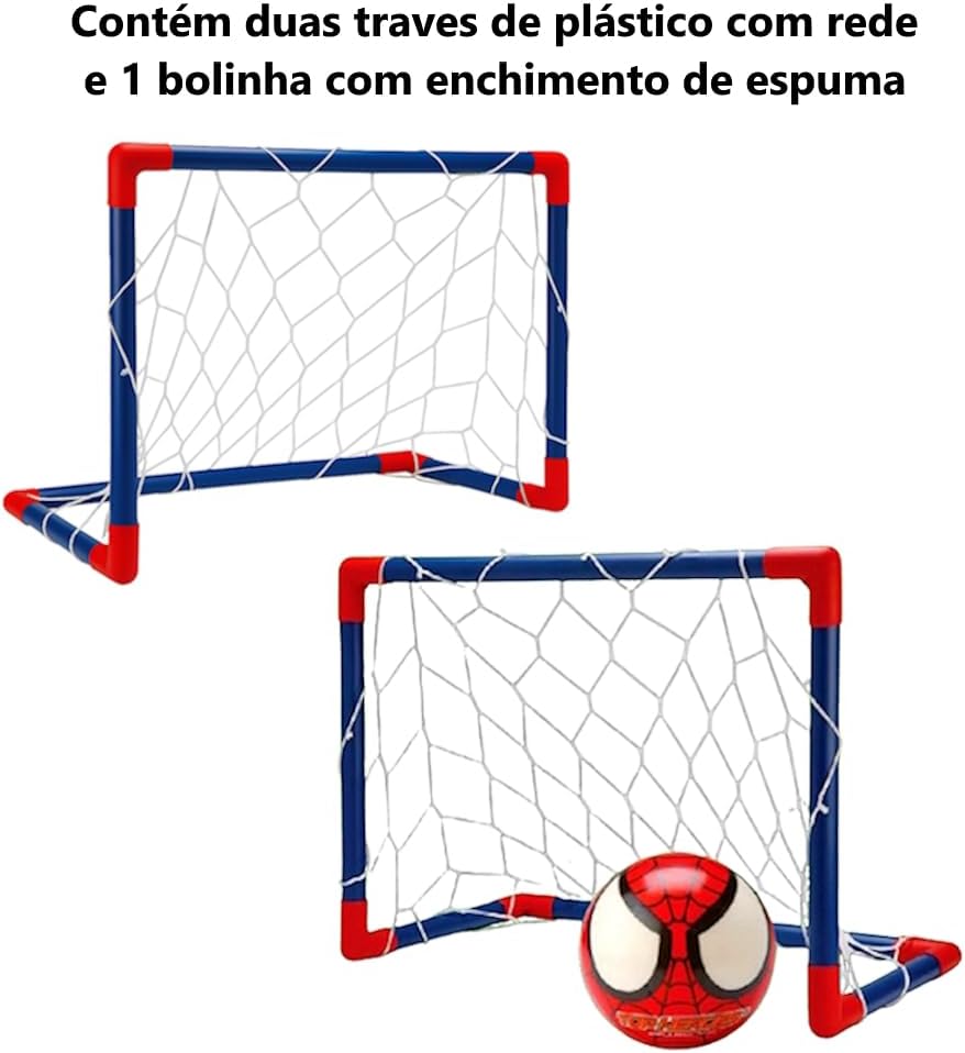 2 Golzinhos Futebol Infantil com Bola Macia Infantil Aranha
