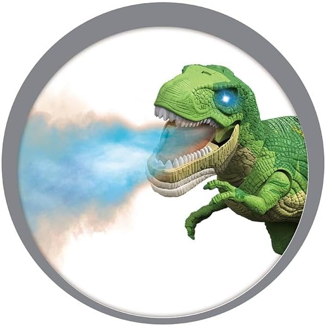 Dinossauro T-Rex de Controle Remoto Multifuncional, Verde, Brinquedo Eletrônico com Som e Luz, Controles de som e movimento
