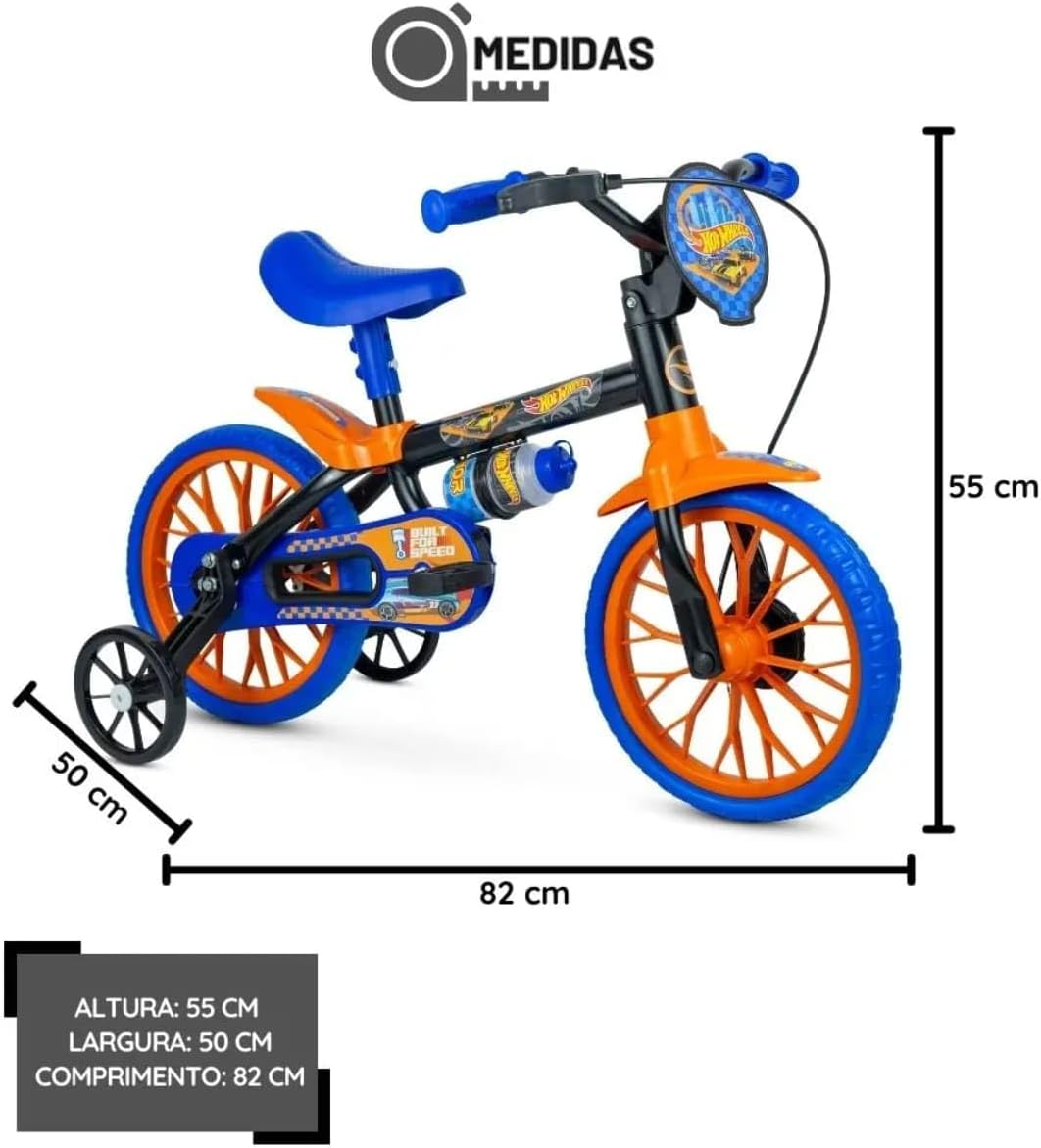 Nathor Bicicleta Infantil Aro 12 Hot Wheels