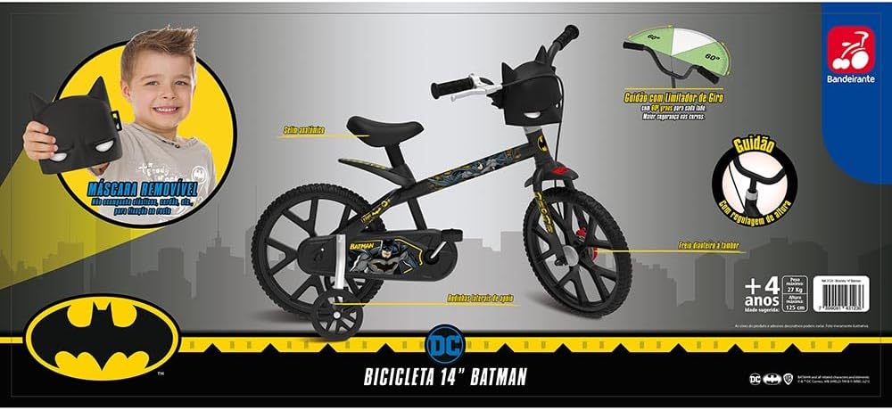 Brinquedos Bandeirante - Bicicleta Aro 14 Batman
