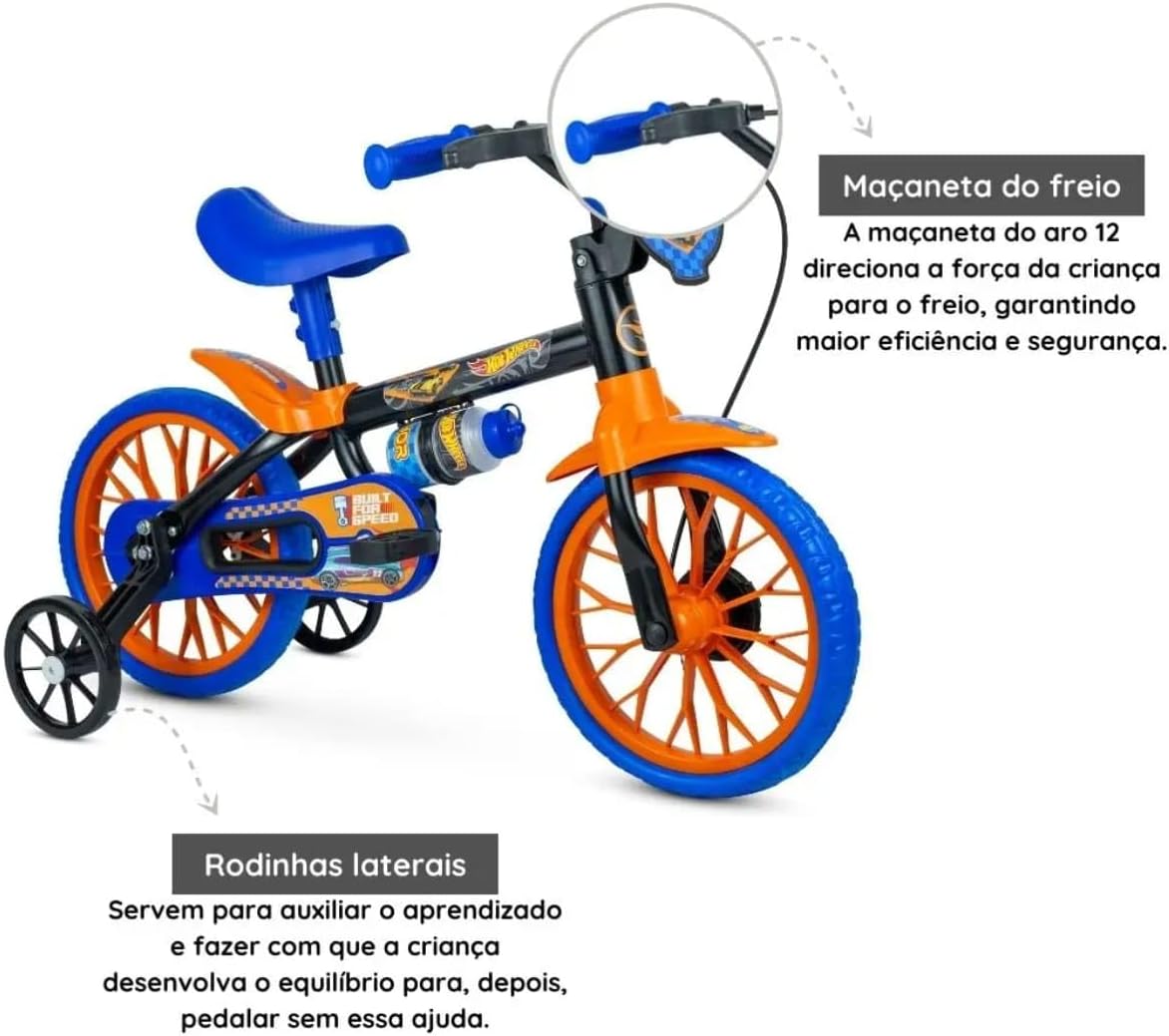 Nathor Bicicleta Infantil Aro 12 Hot Wheels