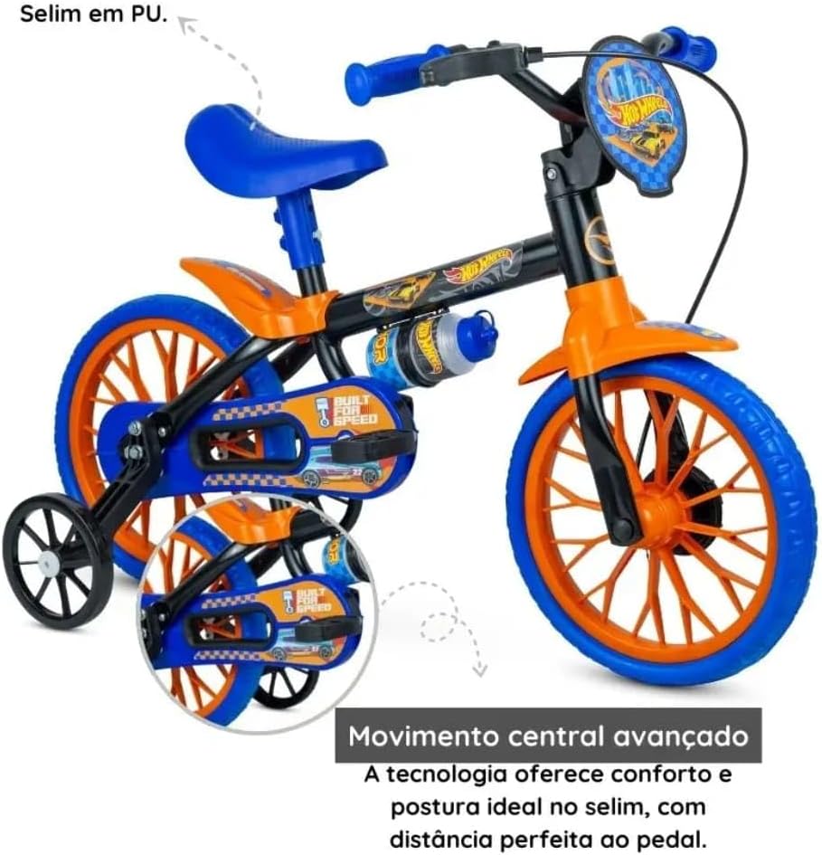 Nathor Bicicleta Infantil Aro 12 Hot Wheels
