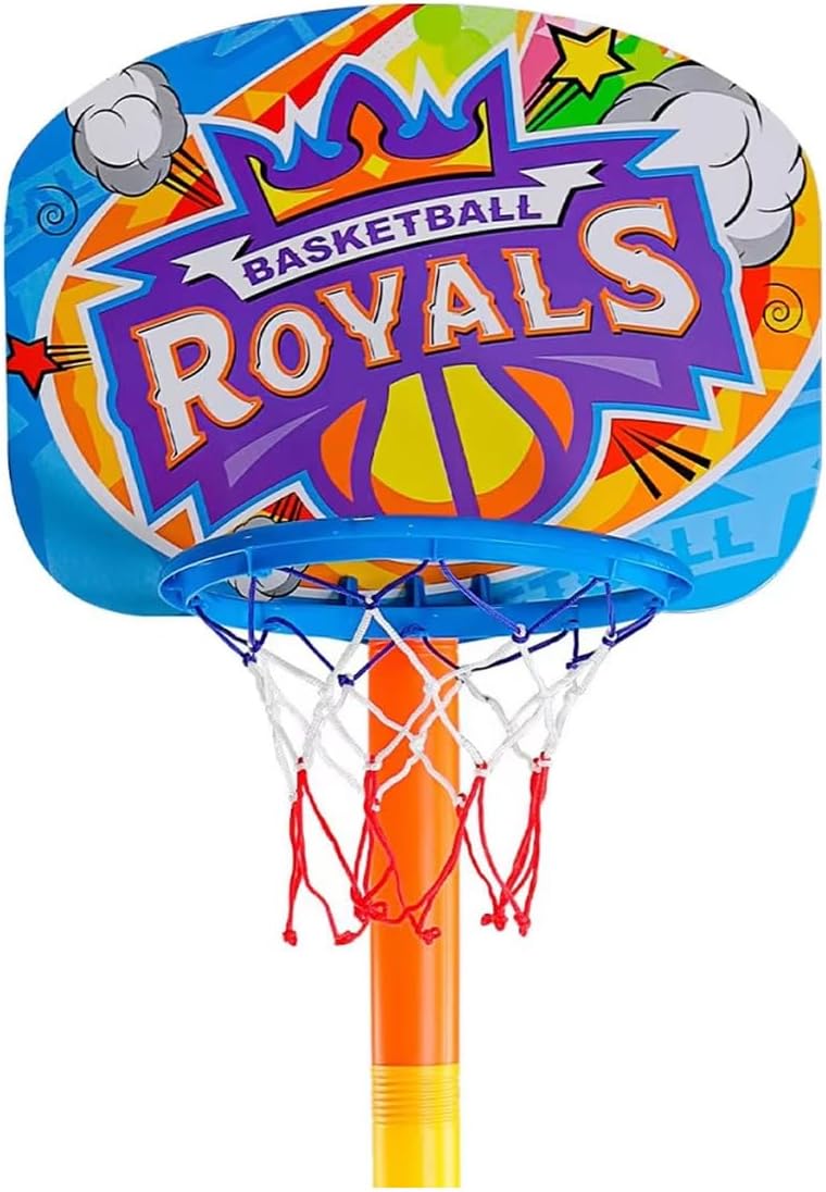 Kit Basquete Infantil Royals com Tabela, Suporte Ajustável, Bola e Bomba de Ar