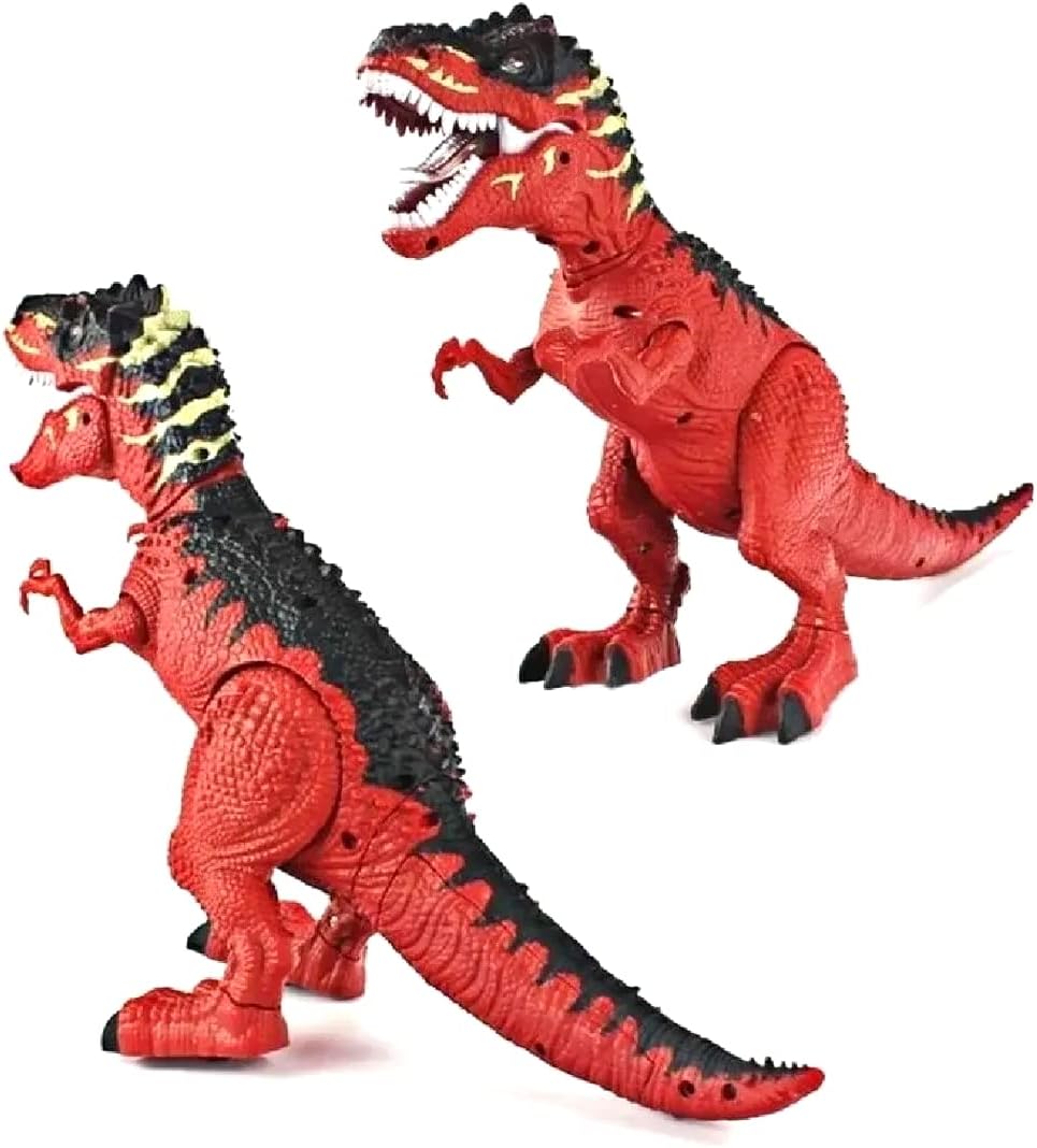 Dinossauro de Brinquedo que Bota Ovos Tiranossauro Rex que Anda com Som e Luz Vermelho