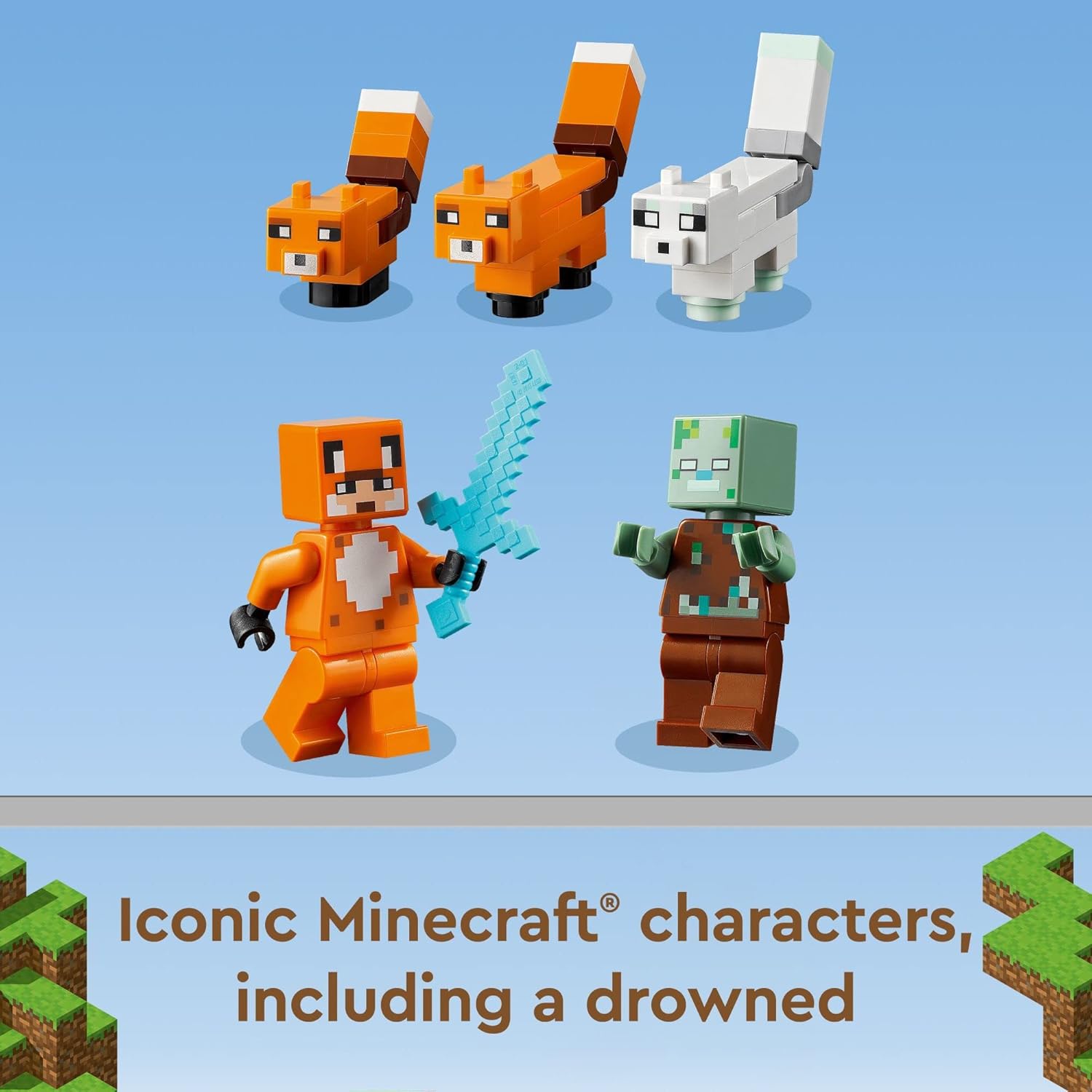 LEGO® Minecraft® – Pousada da Raposa, Brinquedo de Montar com Casa de Brinquedo e Toca da Raposa, Brinquedos Minecraft para Montar Casa, Jogo de Montar, Brinquedos para Crianças de 8 Anos 21178
