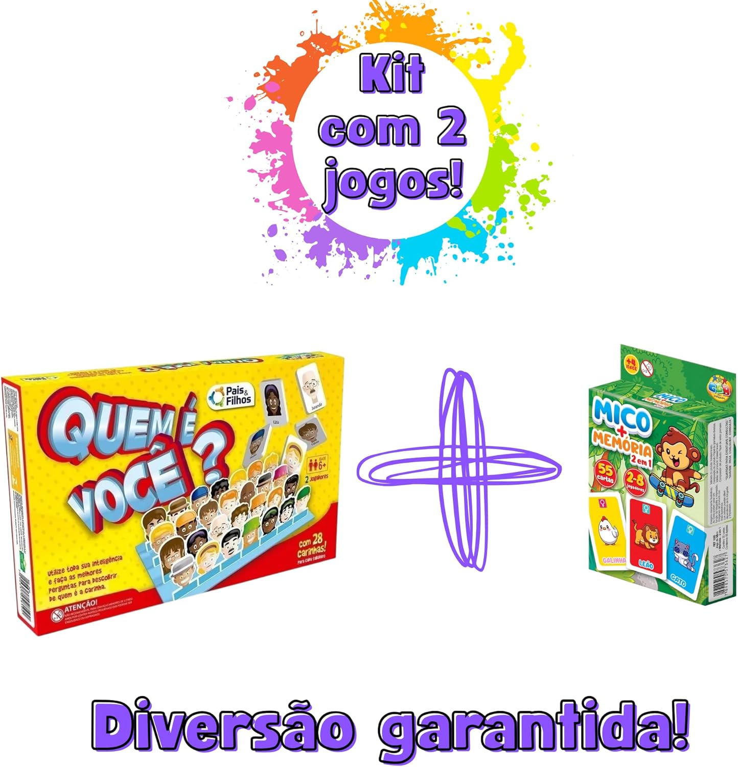 Kit de Jogos Educativos: Quem é Você? + Jogo da Memória - Diversão e Aprendizado em Família