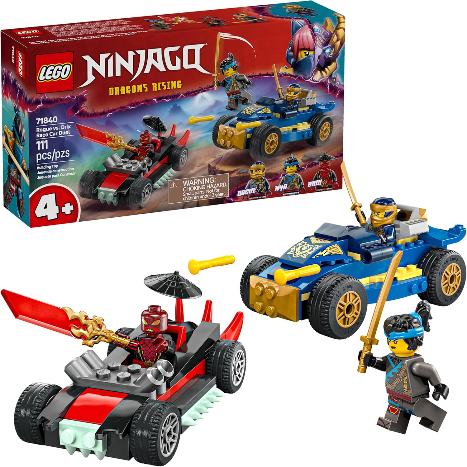 LEGO Ninjago Duelo de Carros de Corrida de Rogue vs. Drix 71840