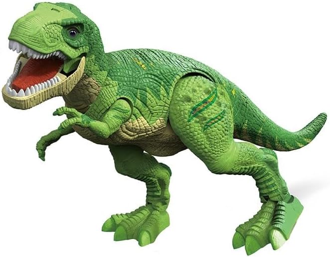 Dinossauro T-Rex de Controle Remoto Multifuncional, Verde, Brinquedo Eletrônico com Som e Luz, Controles de som e movimento