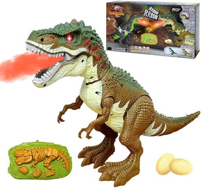 Dino Tiranossauro Rex de Controle Remoto com 40cm Bota Ovo e Solta Fumaça