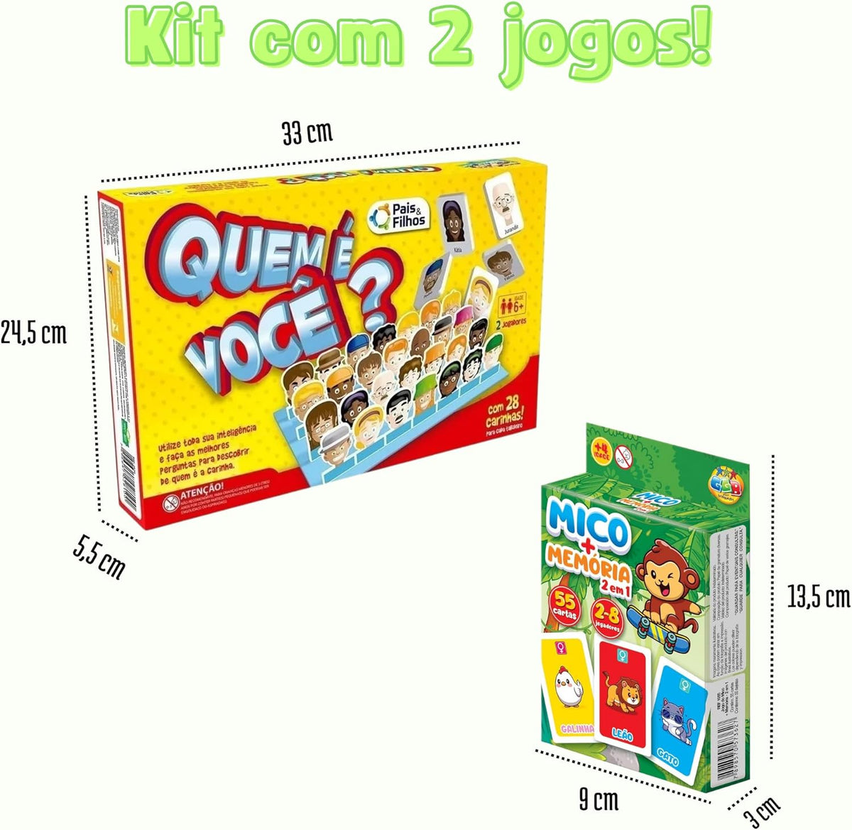 Kit de Jogos Educativos: Quem é Você? + Jogo da Memória - Diversão e Aprendizado em Família