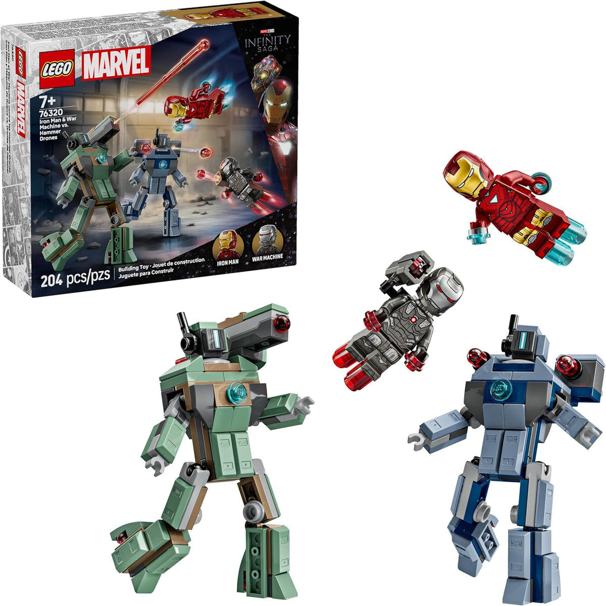 LEGO Super Heroes Marvel Homem de Ferro e Máquina de Guerra vs. Drones Hammer 76320