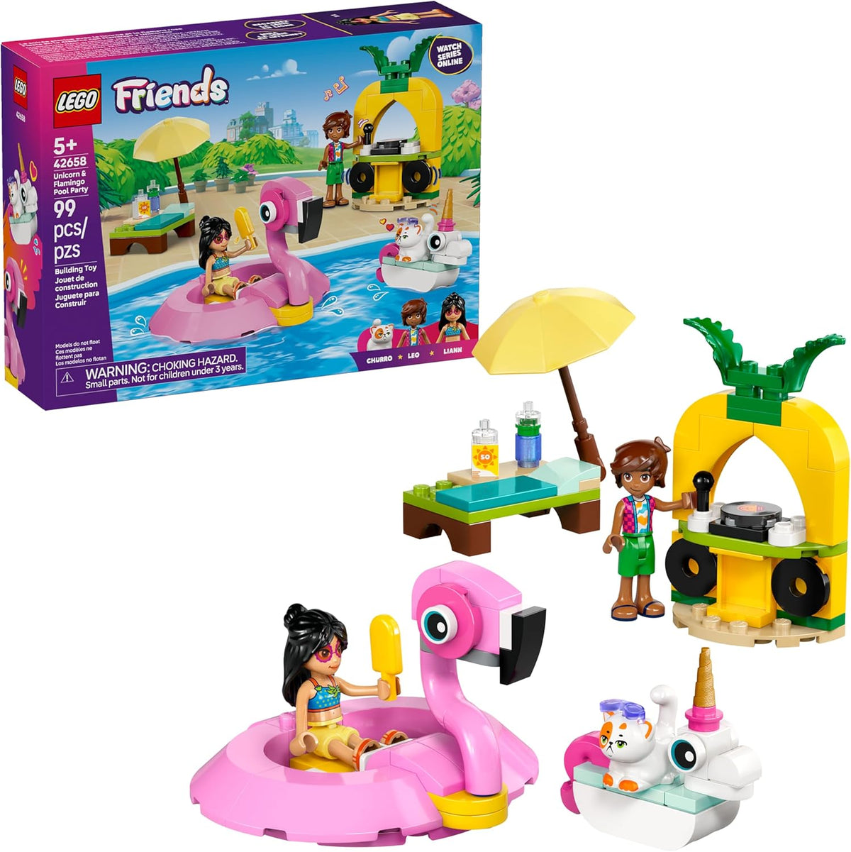 LEGO Friends Festa na Piscina com Unicórnio e Flamingo 42658