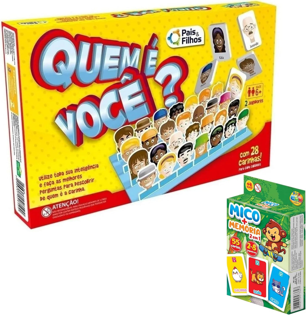 Kit de Jogos Educativos: Quem é Você? + Jogo da Memória - Diversão e Aprendizado em Família