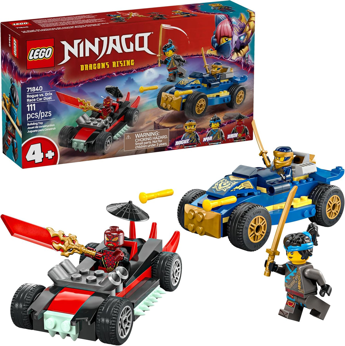 LEGO Ninjago Duelo de Carros de Corrida de Rogue vs. Drix 71840