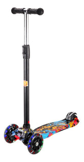 Patinete Infantil Radical Flash Com Luzes Em Todas As Rodas Paint cor preto DM Toys